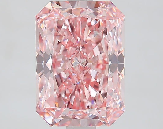 Lab-Grown Radiant Diamond - 2.46 Carats, Fancy Intense Pink Color, VVS2 Clarity - Certified by IGI - Report Number: LG642479667