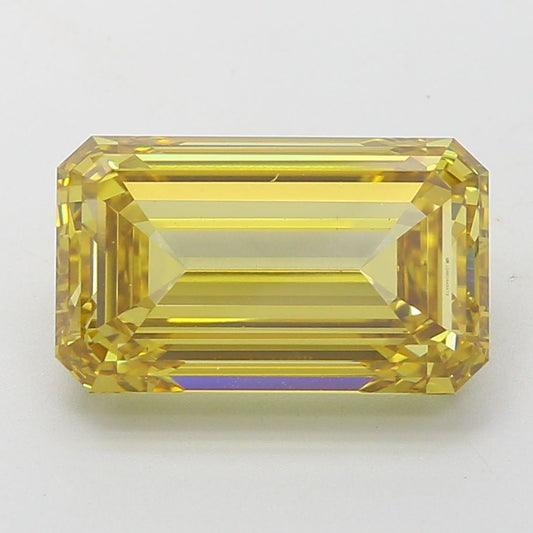 Lab-Grown Emerald Diamond - 7.53 Carats, Fancy Intense Yellow Color, VVS2 Clarity - Certified by IGI - Report Number: LG660445473
