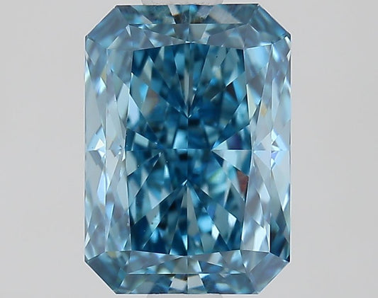 Lab-Grown Radiant Diamond - 1.53 Carats, Fancy Vivid Blue Color, VVS2 Clarity - Certified by IGI - Report Number: LG668464703