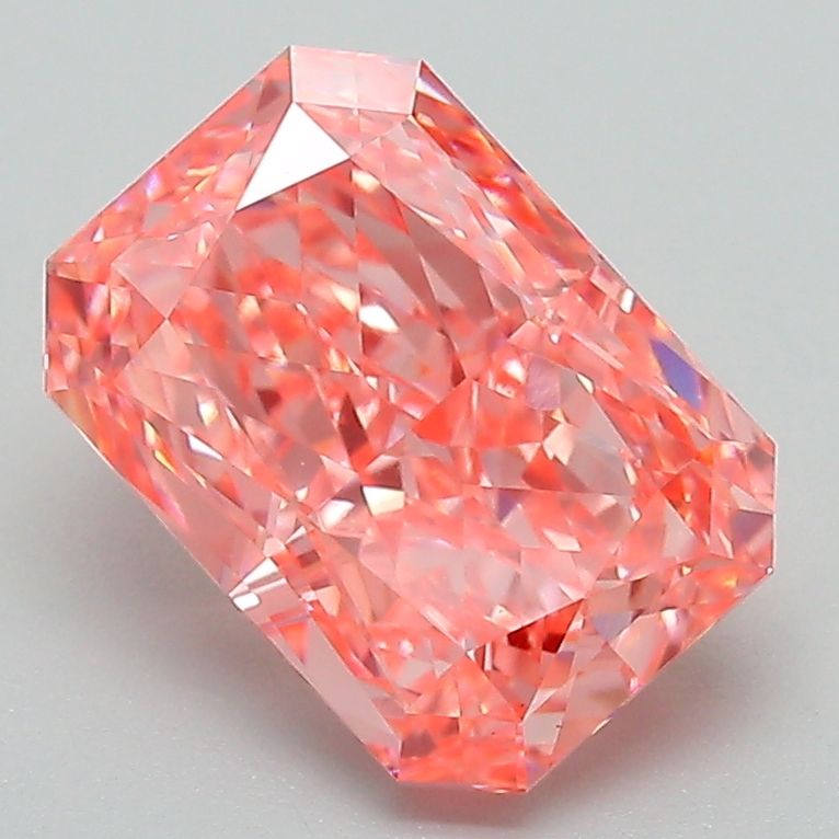 Lab-Grown Radiant Diamond - 2.52 Carats, Fancy Vivid Pink Color, VVS2 Clarity - Certified by IGI - Report Number: LG669403983