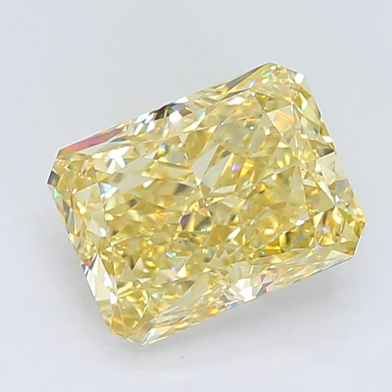 Lab-Grown Radiant Diamond - 6.51 Carats, Fancy Intense Yellow Color, VS2 Clarity - Certified by IGI - Report Number: LG670436452