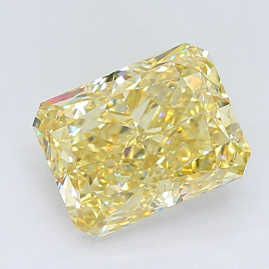 Lab-Grown Radiant Diamond - 6.51 Carats, Fancy Intense Yellow Color, VS2 Clarity - Certified by IGI - Report Number: LG670436452