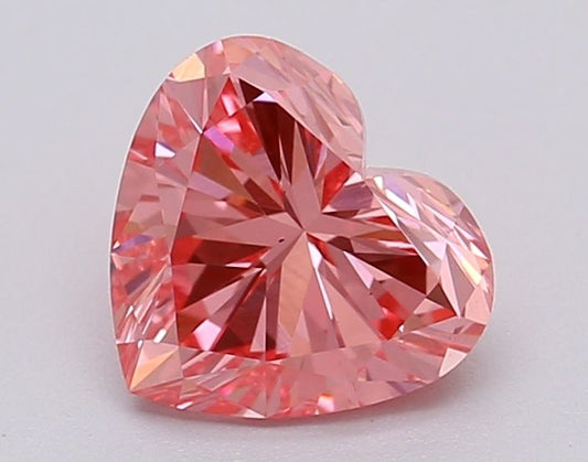 Lab-Grown Heart Diamond - 1.02 Carats, Fancy Vivid Pink Color, VS1 Clarity - Certified by IGI - Report Number: LG615367043