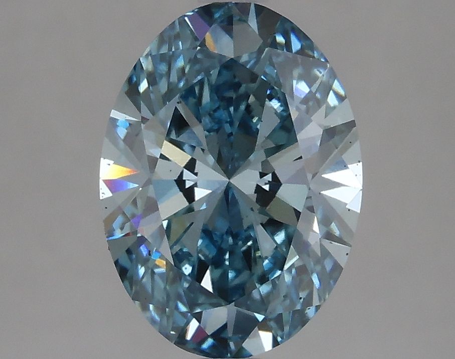 Lab-Grown Oval Diamond - 2.49 Carats, Fancy Vivid Blue Color, VS2 Clarity - Certified by IGI - Report Number: LG633474319