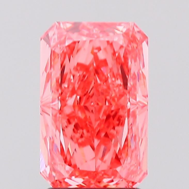 Lab-Grown Radiant Diamond - 2.56 Carats, Fancy Vivid Pink Color, VVS2 Clarity - Certified by IGI - Report Number: LG638445406