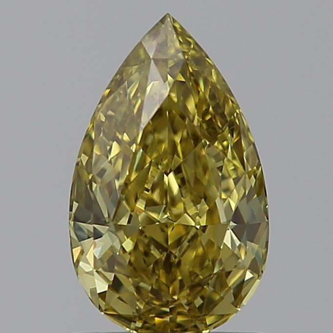 Lab-Grown Pear Diamond - 1.08 Carats, Fancy Gray Yellow Color, VS1 Clarity - Certified by IGI - Report Number: LG595380200