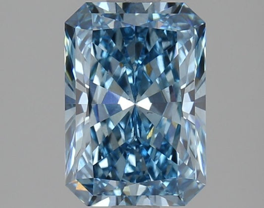 Lab-Grown Radiant Diamond - 2.07 Carats, Fancy Vivid Blue Color, VS2 Clarity - Certified by IGI - Report Number: LG637461349