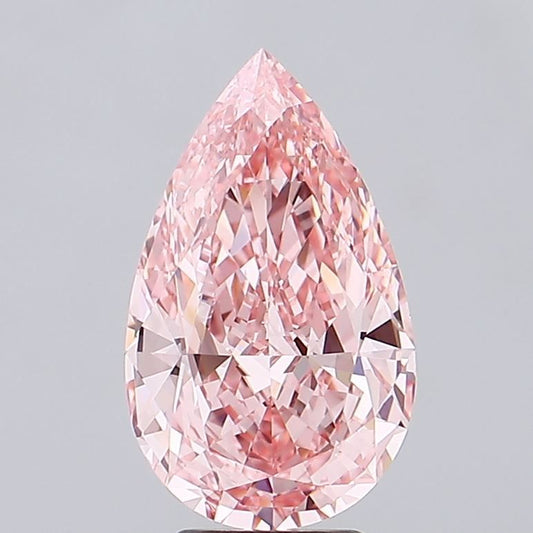 Lab-Grown Pear Diamond - 4.53 Carats, Fancy Vivid Pink Color, VVS2 Clarity - Certified by IGI - Report Number: LG689506737