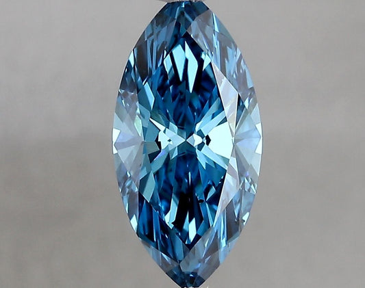 Lab-Grown Marquise Diamond - 1.58 Carats, Fancy Vivid Blue Color, SI1 Clarity - Certified by IGI - Report Number: LG669450366