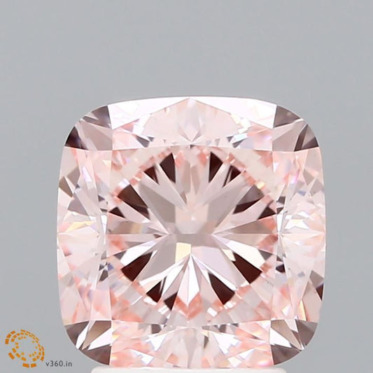 Lab-Grown Cushion Diamond - 3.02 Carats, Fancy Intense Pink Color, VVS2 Clarity - Certified by IGI - Report Number: LG635468132