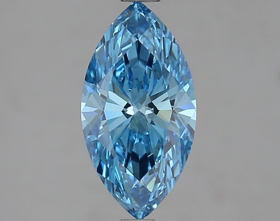 Lab-Grown Marquise Diamond - 1.58 Carats, Fancy Vivid Blue Color, VVS2 Clarity - Certified by IGI - Report Number: LG662420601