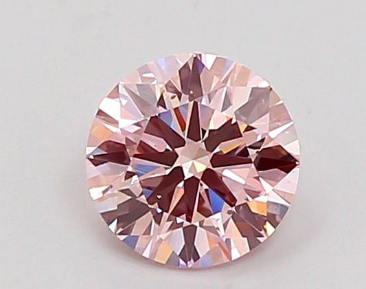 Lab-Grown Round Diamond - 0.9 Carats, Fancy Pink Color, VS2 Clarity - Certified by IGI - Report Number: LG669468994