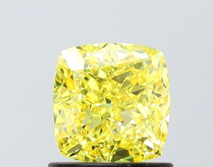 Lab-Grown Cushion Diamond - 1.16 Carats, Fancy Vivid Yellow Color, VS1 Clarity - Certified by IGI - Report Number: LG654470126