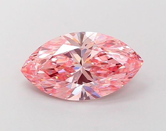 Lab-Grown Marquise Diamond - 3.03 Carats, Fancy Vivid Pink Color, VS1 Clarity - Certified by IGI - Report Number: LG687589953