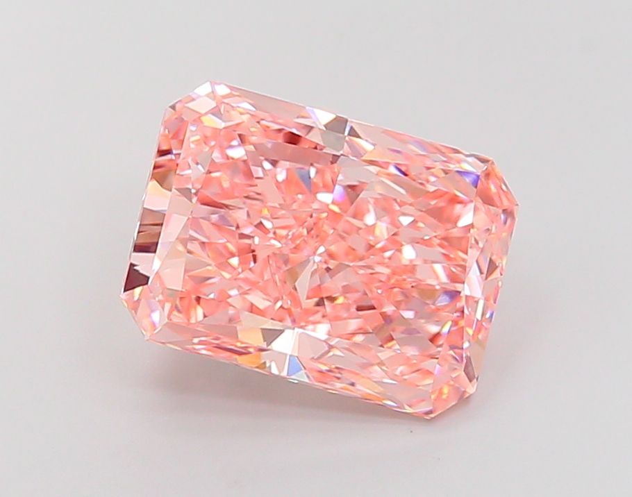 Lab-Grown Radiant Diamond - 7.04 Carats, Fancy Vivid Pink Color, VS1 Clarity - Certified by IGI - Report Number: LG687559762