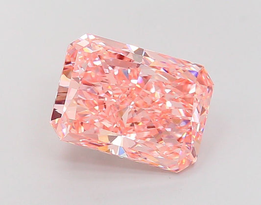 Lab-Grown Radiant Diamond - 7.04 Carats, Fancy Vivid Pink Color, VS1 Clarity - Certified by IGI - Report Number: LG687559762