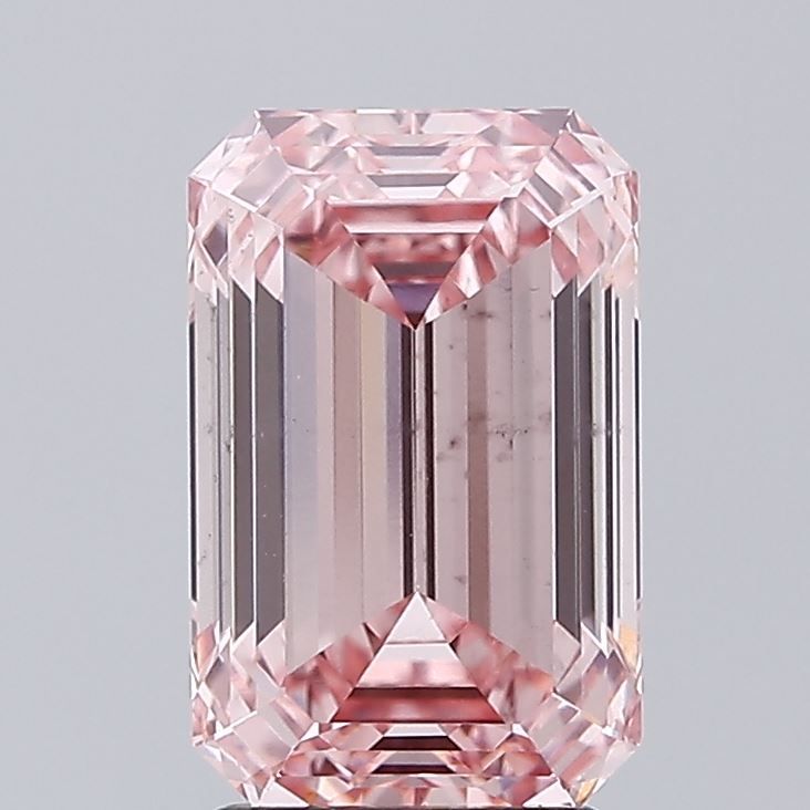 Lab-Grown Emerald Diamond - 3.04 Carats, Fancy Intense Pink Color, VS2 Clarity - Certified by IGI - Report Number: LG681583286