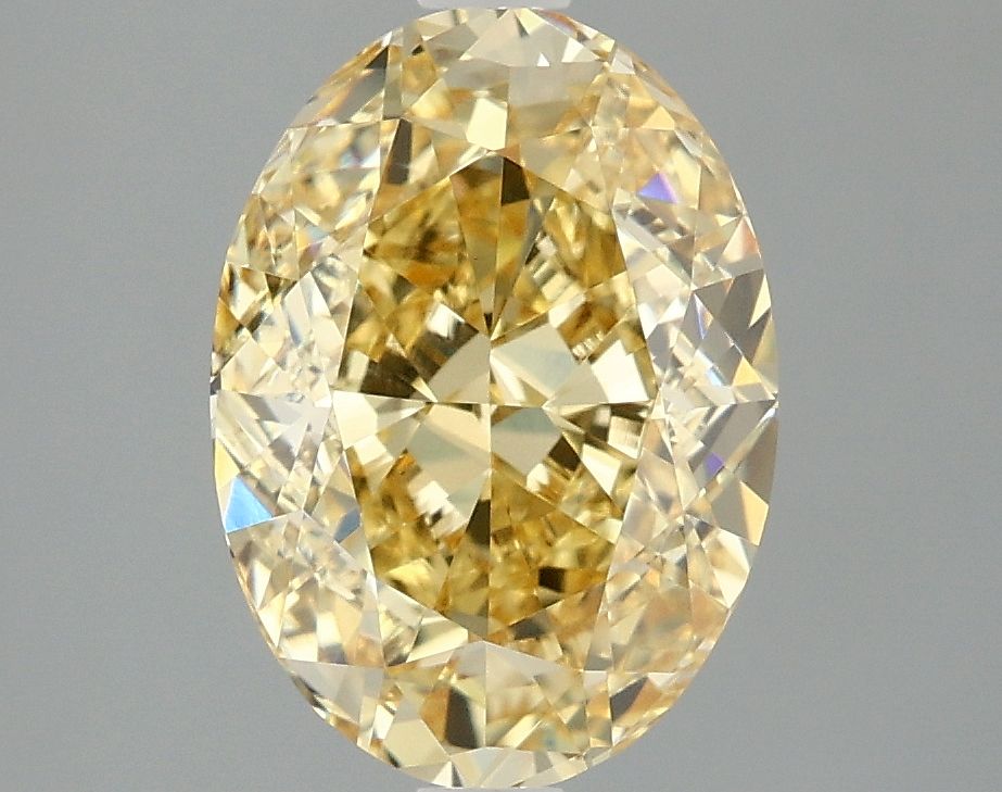 Lab-Grown Oval Diamond - 3.01 Carats, Fancy Intense Yellow Color, VVS2 Clarity - Certified by IGI - Report Number: LG664408073