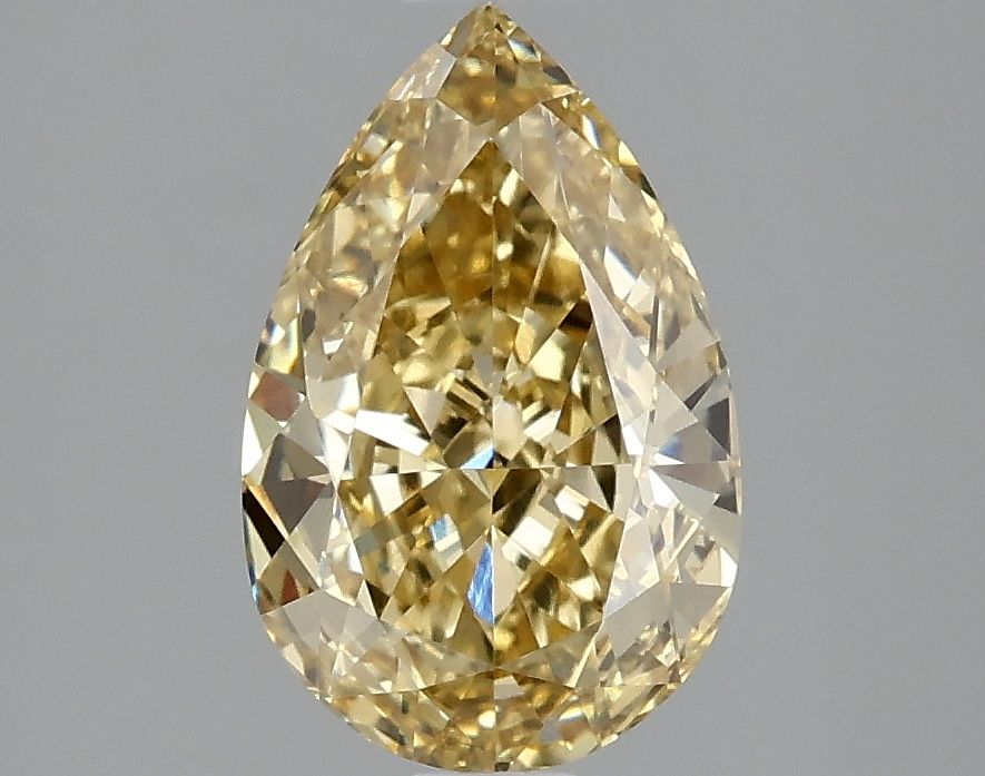 Lab-Grown Pear Diamond - 2.07 Carats, Fancy Intense Yellow Color, VVS2 Clarity - Certified by IGI - Report Number: LG660496171