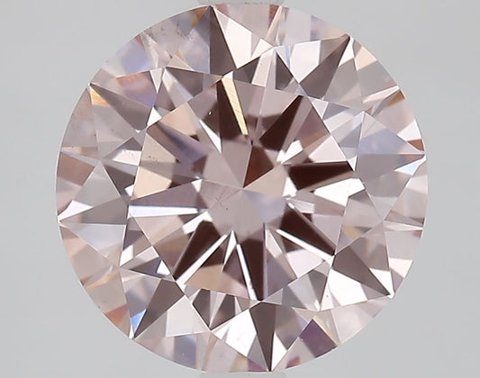 Lab-Grown Round Diamond - 3.0 Carats, Fancy Intense Pink Color, VS2 Clarity - Certified by IGI - Report Number: LG667436480