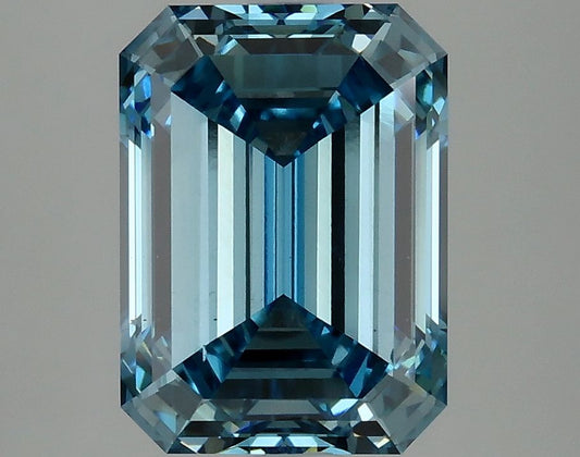 Lab-Grown Emerald Diamond - 4.02 Carats, Fancy Vivid Blue Color, VS1 Clarity - Certified by IGI - Report Number: LG625410116