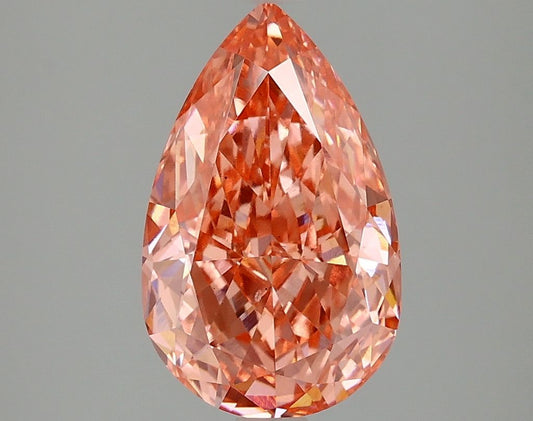 Lab-Grown Pear Diamond - 3.05 Carats, Fancy Vivid Pink Color, VS2 Clarity - Certified by IGI - Report Number: LG668470324