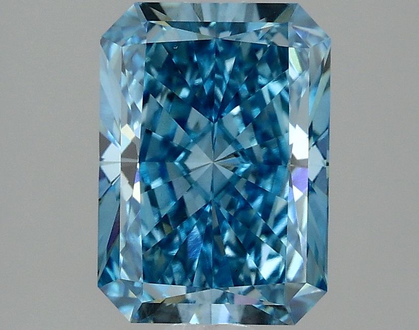 Lab-Grown Radiant Diamond - 2.48 Carats, Fancy Vivid Blue Color, VS1 Clarity - Certified by IGI - Report Number: LG634428236