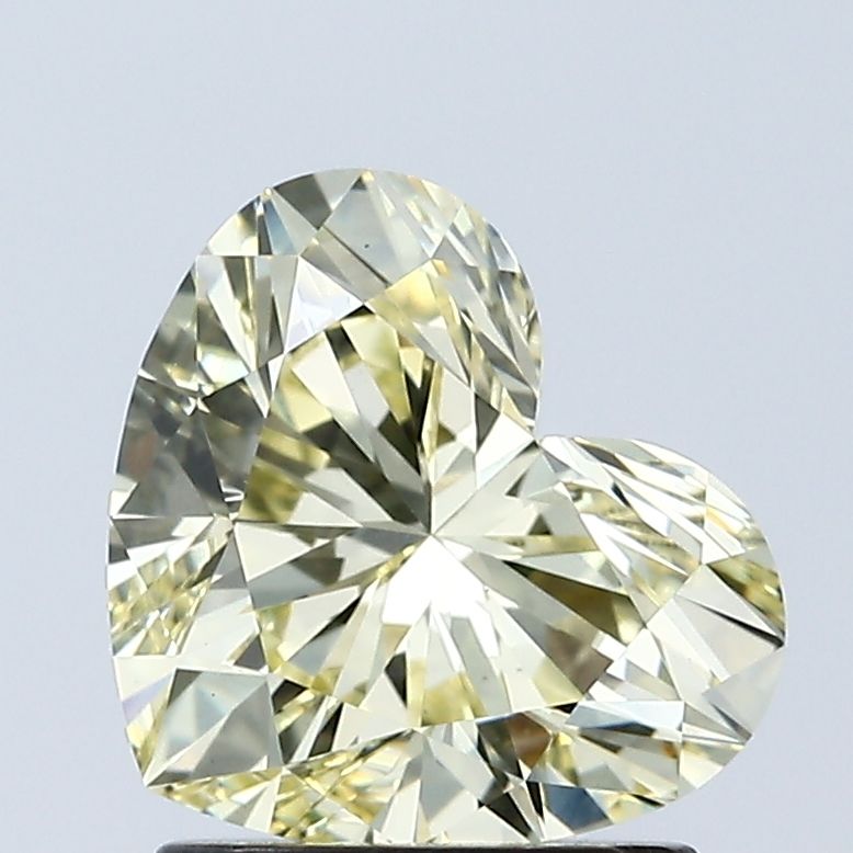Lab-Grown Heart Diamond - 1.55 Carats, Fancy Intense Yellow Color, VS2 Clarity - Certified by IGI - Report Number: LG671447362
