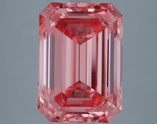 Lab-Grown Emerald Diamond - 4.71 Carats, Fancy Vivid Pink Color, VS2 Clarity - Certified by IGI - Report Number: LG538283398