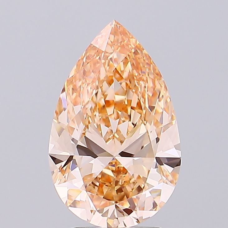 Lab-Grown Pear Diamond - 3.03 Carats, Fancy Intense Pink Color, VS1 Clarity - Certified by IGI - Report Number: LG670448141