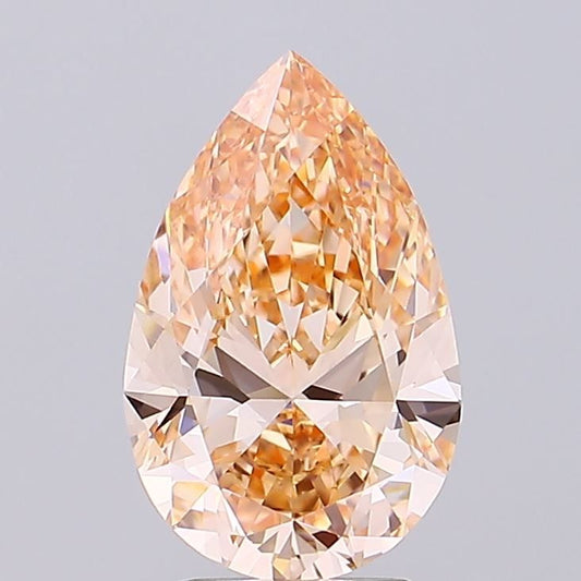 Lab-Grown Pear Diamond - 3.03 Carats, Fancy Intense Pink Color, VS1 Clarity - Certified by IGI - Report Number: LG670448141