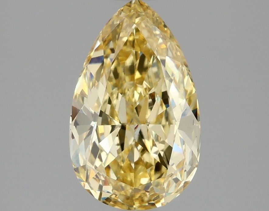 Lab-Grown Pear Diamond - 2.07 Carats, Fancy Vivid Yellow Color, VVS2 Clarity - Certified by IGI - Report Number: LG662415966