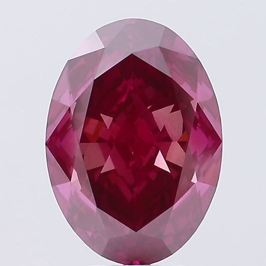 Lab-Grown Oval Diamond - 8.02 Carats, Fancy Vivid Pink Color, VS1 Clarity - Certified by IGI - Report Number: LG678508372