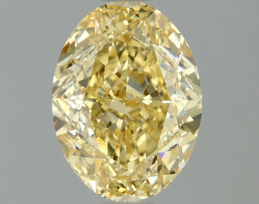 Lab-Grown Oval Diamond - 1.53 Carats, Fancy Intense Yellow Color, VVS2 Clarity - Certified by IGI - Report Number: LG658479841