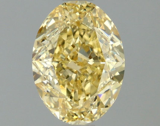 Lab-Grown Oval Diamond - 1.53 Carats, Fancy Intense Yellow Color, VVS2 Clarity - Certified by IGI - Report Number: LG658479841