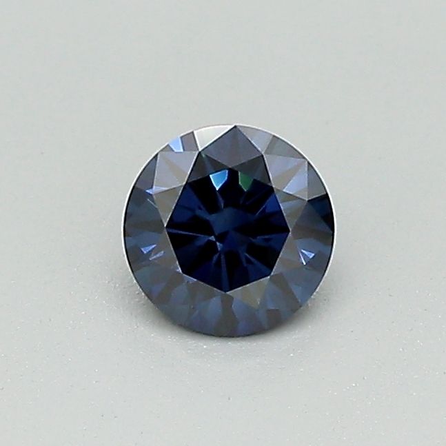 Lab-Grown Round Diamond - 0.3 Carats, Fancy Dark Blue Color, VVS2 Clarity - Certified by IGI - Report Number: LG579362628