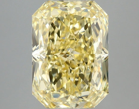 Lab-Grown Radiant Diamond - 4.09 Carats, Fancy Vivid Yellow Color, VVS2 Clarity - Certified by IGI - Report Number: LG683501603