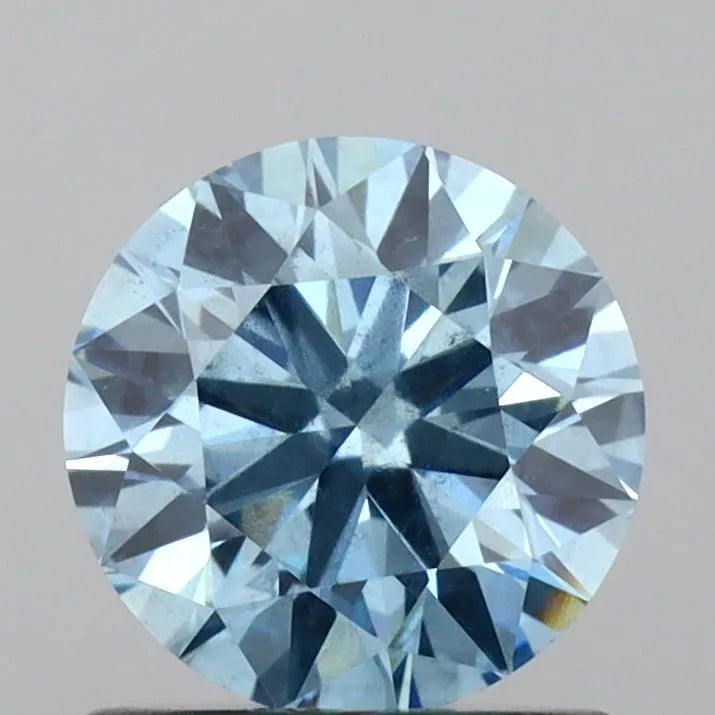 0.95ct Round Lab Grown Diamond (Colour Fancy Vivid Blue, Clarity SI2, Cut ID, IGI Certified)