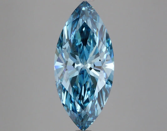 Lab-Grown Marquise Diamond - 3.52 Carats, Fancy Vivid Blue Color, SI1 Clarity - Certified by IGI - Report Number: LG625443082