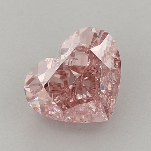 Lab-Grown Heart Diamond - 1.43 Carats, Fancy Intense Brownish Pink Color, VVS2 Clarity - Certified by IGI - Report Number: LG636476139