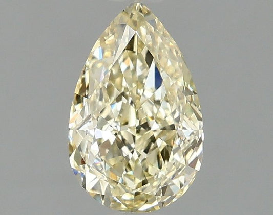 Lab-Grown Pear Diamond - 1.02 Carats, Fancy Yellow Color, VVS2 Clarity - Certified by IGI - Report Number: LG671469276
