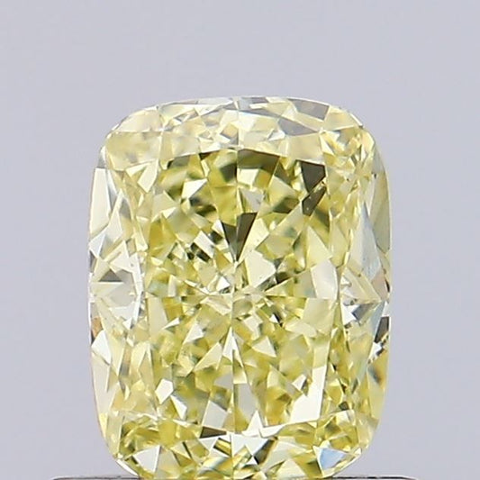 Lab-Grown Cushion Diamond - 0.59 Carats, Fancy Yellow Color, VS1 Clarity - Certified by IGI - Report Number: LG636496670