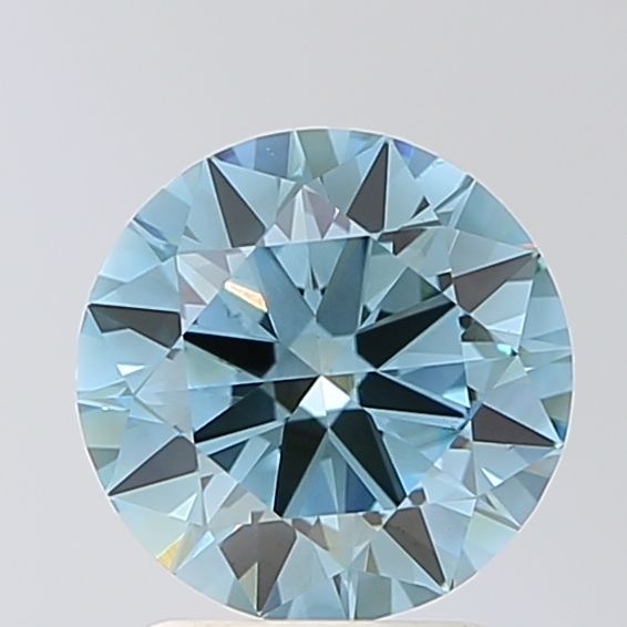 Lab-Grown Round Diamond - 1.89 Carats, Fancy Vivid Blue Color, VS1 Clarity - Certified by IGI - Report Number: LG683504621