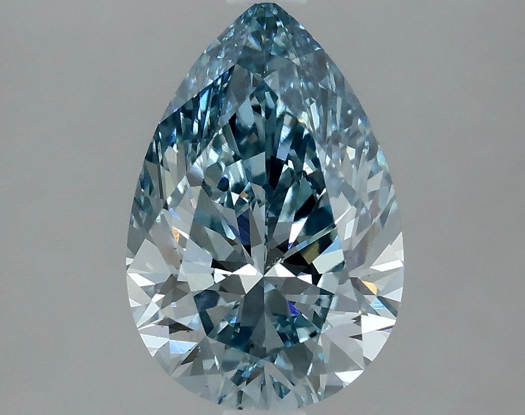 Lab-Grown Pear Diamond - 2.1 Carats, Fancy Vivid Blue Color, VS1 Clarity - Certified by IGI - Report Number: LG635469920