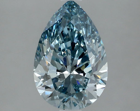 Lab-Grown Pear Diamond - 2.1 Carats, Fancy Vivid Blue Color, VS1 Clarity - Certified by IGI - Report Number: LG635469920