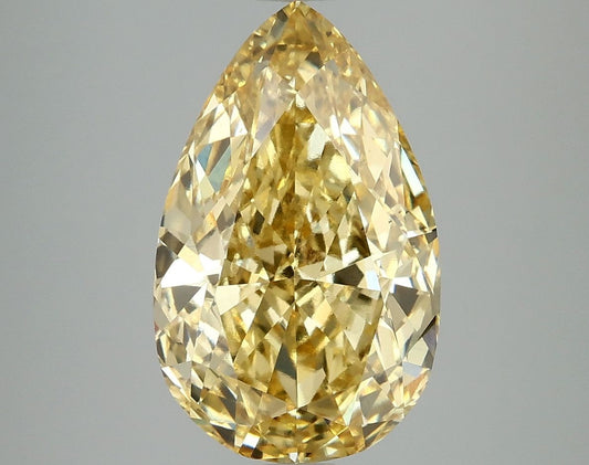 Lab-Grown Pear Diamond - 5.12 Carats, Fancy Vivid Yellow Color, VS2 Clarity - Certified by IGI - Report Number: LG660418576