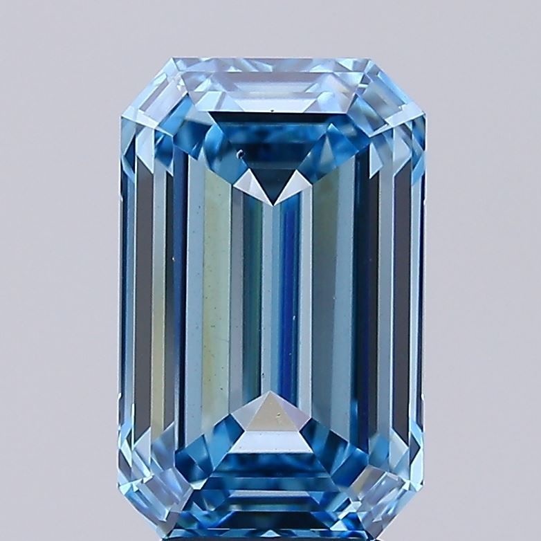 Lab-Grown Emerald Diamond - 5.01 Carats, Fancy Intense Blue Color, VS2 Clarity - Certified by IGI - Report Number: LG620490120