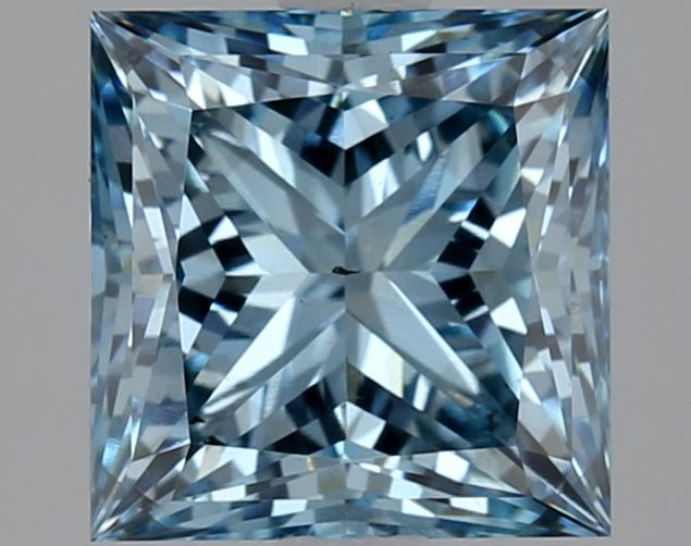 Lab-Grown Princess Diamond - 2.87 Carats, Fancy Vivid Blue Color, VS2 Clarity - Certified by IGI - Report Number: LG634441433