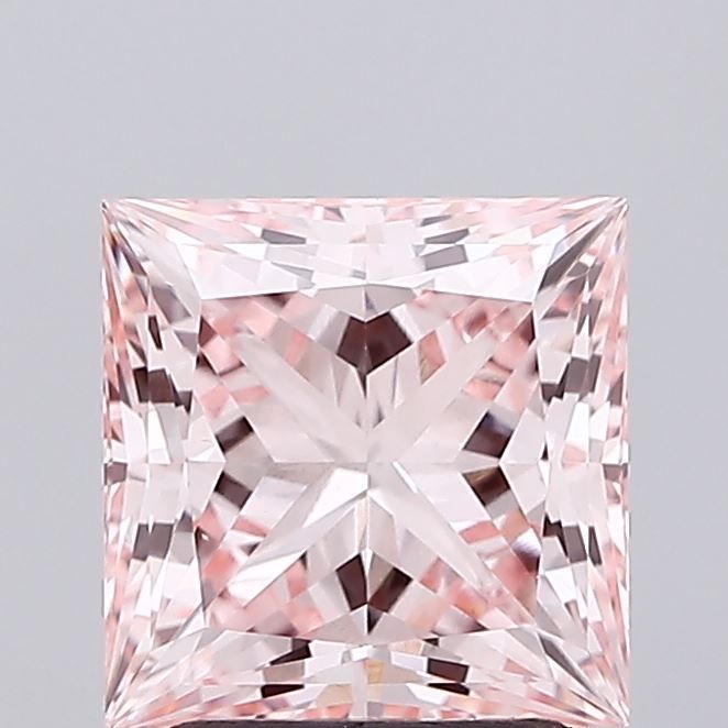Lab-Grown Princess Diamond - 2.18 Carats, Fancy Intense Pink Color, VS1 Clarity - Certified by IGI - Report Number: LG669453377