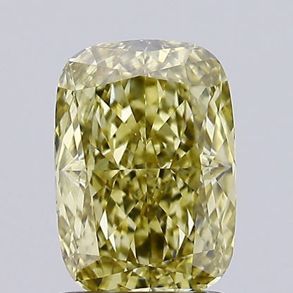 Lab-Grown Cushion Diamond - 1.4 Carats, Fancy Gray Yellow Color, VS2 Clarity - Certified by IGI - Report Number: LG636479226
